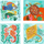 Set kreativ mozaiku Djeco “Caribbean”, 4 fletë, stikera shkumë, shumëngjyrësh