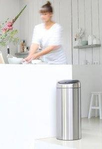 Kosh plehrash Brabantia Touch Bin, 30L, çelik mat, ngjyrë argjendi