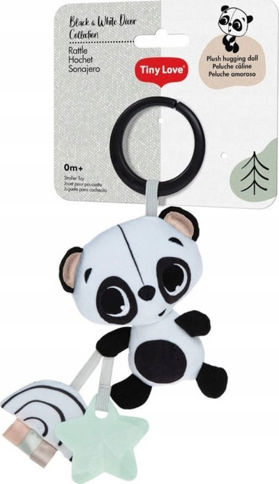 Lodër varëse për karrocë Tiny Love Tiny Smarts Panda, koleksioni Black and White Décor, pelush, bardh e zi
