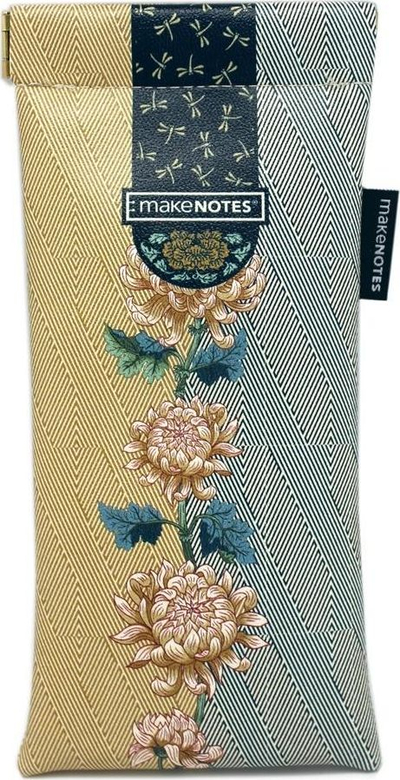 Кутија за очила makeNOTES Be Original Glasses Case, со мотив цвеќиња, златна боја