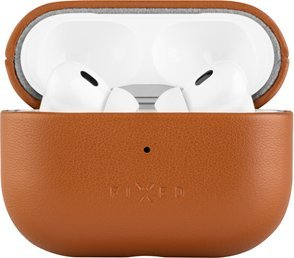 Kuti mbrojtëse FIXED PodsLeather, për AirPods Pro 2 USB‑C, me MagSafe, ngjyrë kafe