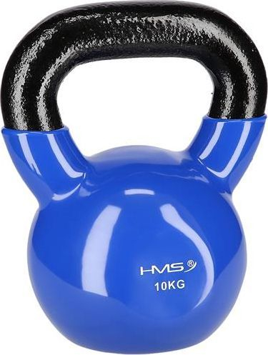 Peshë e gomuar ushtrimesh HMS Kettlebell, 10kg, e kaltër / e zezë