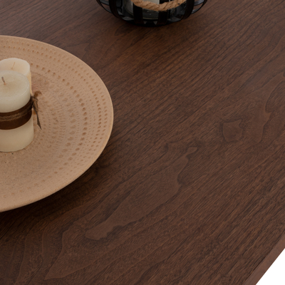 Tavolinë ngrënieje Homemark HM9305.02, 180x90 cm, stil rustik, walnut i errët