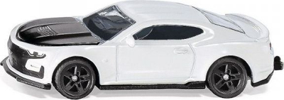 Makine modeli Siku Chevrolet Camaro, diecast, 3", e bardhë me kapak motori të zi
