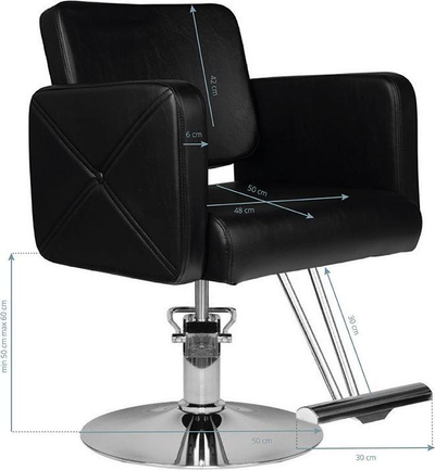 Karrige berberi Hair System HS99, hidraulike, bazë metalike rrethore, e zezë