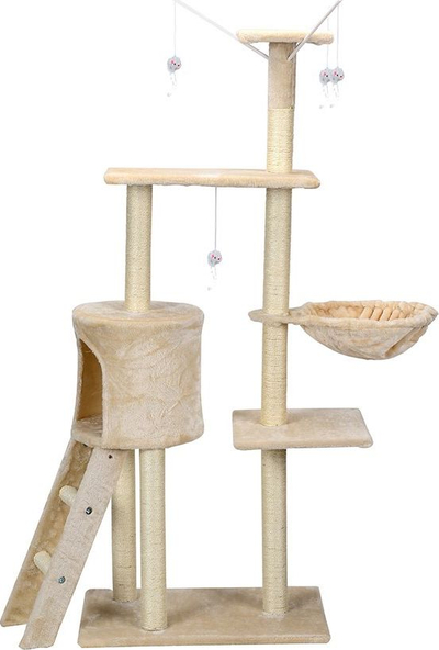Гребло за мачки Funfit Cat Scratcher XL, со играчки, беж