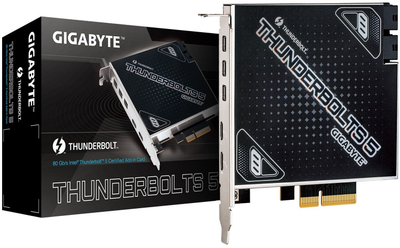 Картичка за проширување GIGABYTE Thunderbolt 5 IO3319, PCIe, две порти, црна