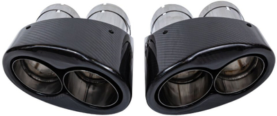 Grusht shfryrësi MTuning MTSE-61-190/76-CG, dalje dyshe 190mm, karbon gloss, i zi