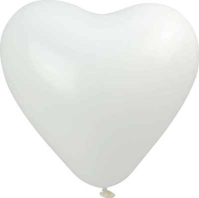 Balona zemër Arpex, 28cm, 100 copë, të bardha