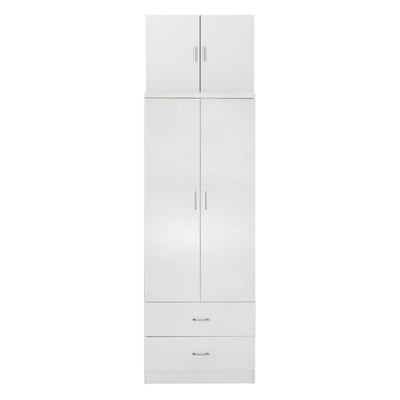 Dollap  Reina 2-dyersh me Dollap & 2 sirtarë 80x42x241Hcm (HM21061.05), bardhë