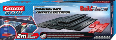 Set pistë Carrera GO Build'n Race Expansion Pack, zgjerim 2m, pjesë ndërtimi, i zi me të kuqe