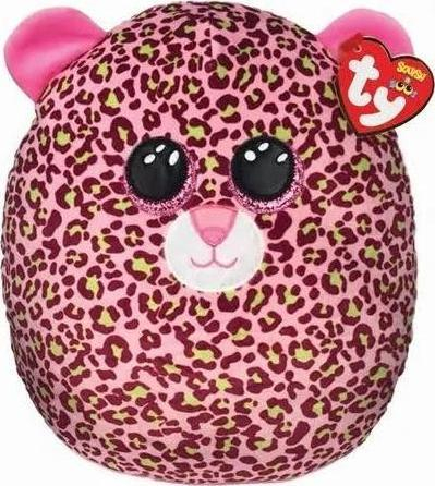 Lodër pelushi Ty Lainey Leopard Squishaboo, e rrumbullakët, me lara leopardi, rozë