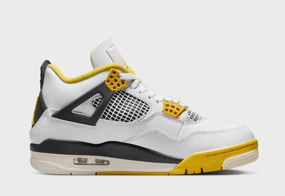 Atlete Nike Air Jordan 4 Retro W AQ9129-101, lëkurë, të bardha me të verdhë
