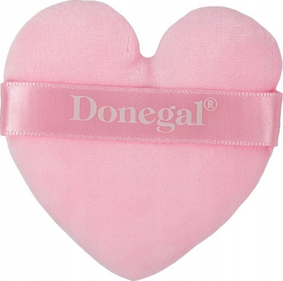 Sfungjer pudre Donegal Heart, velor, 7 x 7 cm, rozë