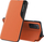 Këllëf telefoni Hurtel Eco Leather View Case për Xiaomi Redmi K40 Pro Plus K40 Pro K40 Poco F3, me mbajtëse, portokalli