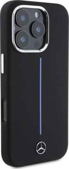 Mbrojtëse telefoni Mercedes Stripe, silikon, MagSafe, për iPhone 16 Pro, e zezë