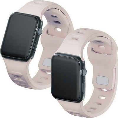 Rrip ore 3mk Silicone për Apple Watch, 38 40 41mm, silikoni, latte