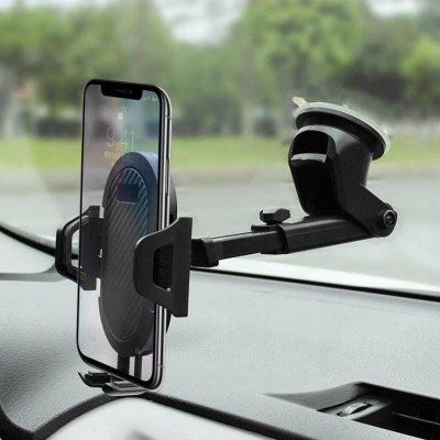 Mbajtëse telefoni për makinë OEM TC-081, për xham dhe pult, 360°, e zezë