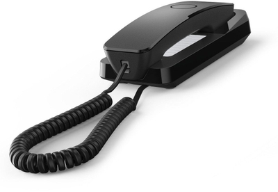 Telefoni me kabllo Gigaset Desk 200, 10 numra shpejtthirrje, rithirrje e numrit të fundit, i zi