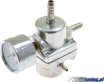 Rregullator presioni karburanti TurboWorks FPR01, universale, me manometër, argjend