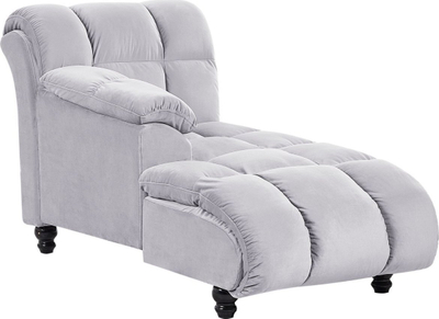 Karrige chaise Beliani Lormont, kadife, krah djathtas, gri e çelët