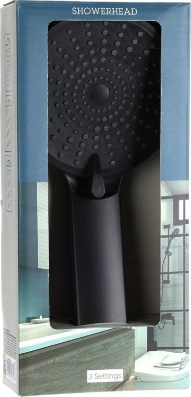 Kokë dushi Bathroom Solution, 3 funksione, diametër 11 cm, e zezë mat