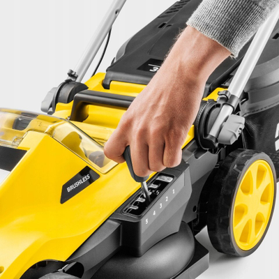 Kositëse bari me bateri Kärcher LMO 3-18, motor brushless, kosh 35L, e verdhë e zezë