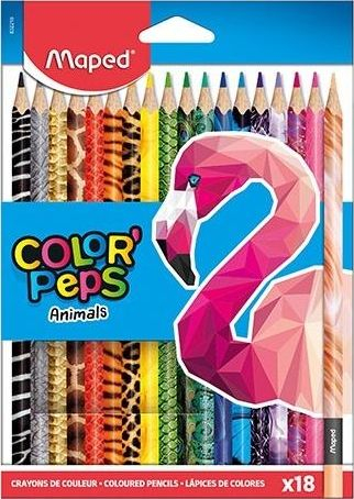 Set lapsash me ngjyra Maped Colorpeps Animals, 18 ngjyra