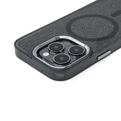 Mbrojtëse telefoni Hurtel Glitter, MagSafe, për iPhone 16e, TPU, e zezë