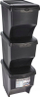 Set koshash riciklimi Addis Food Stackable, 3 x 22L, me kapakë, gri