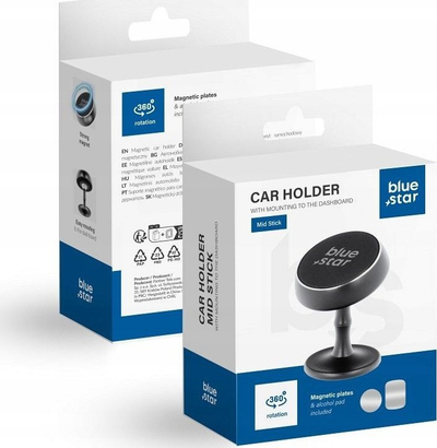 Mbajtëse magnetike për makinë Blue Star Mid Stick, universale, për pult dhe tavolinë, e zezë