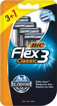 Brisqe rroje BIC Flex 3 Comfort, 3+1 copë, portokalli