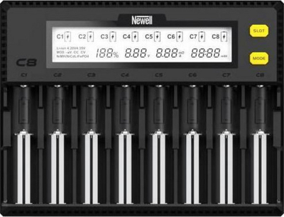 Karikues baterish Newell Smart C8, 8 vende, me ekran LCD, i zi