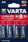Bateri alkaline Varta Longlife Max Power AA R6, set 4 copë