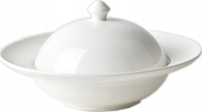 Pjatë me kapak Basic, porcelan, 400ml, e bardhë