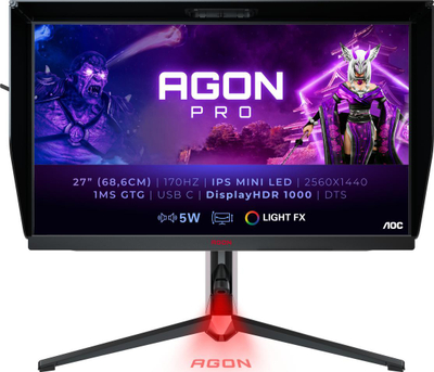 Monitor gaming AOC AGON PRO AG274QXM, 27", QHD, 170Hz, i zi