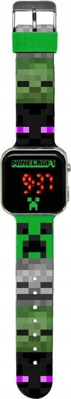 Orë dore Minecraft MIN4165, LED, me kalendar, shumëngjyrëshe