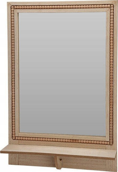 Pasqyrë dekorative me raft Mirror Shelf, 40x10x60cm, MDF, e bardhë