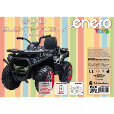 Katërçikël elektrik për kalamaj Enero Traper Military, 12V, 2 motorë, kamuflazh