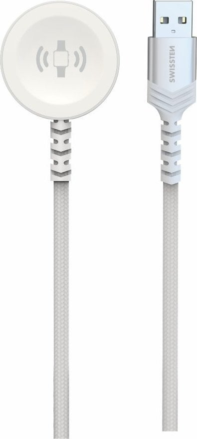 Магнетски кабел Swissten за Apple Watch, USB A, 1.2 m, бел
