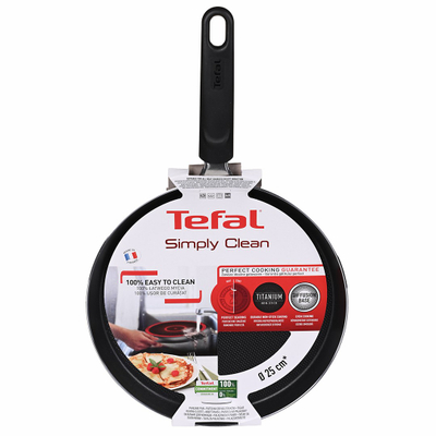 Tigan për palaçinka Tefal Simply Clean B5671053, 25cm, sipërfaqe jo ngjitëse, i zi
