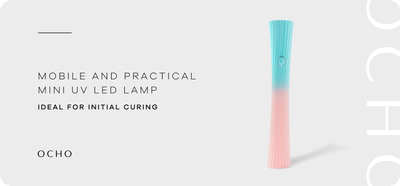 Lampë thonjsh OCHO Mini UV LED, portative, e rikarikueshme, rozë turkeze
