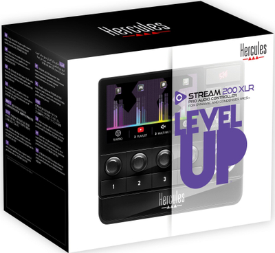 Kontrollues audio Thrustmaster Stream 200 XLR, kartë zanore e integruar, ekran LCD, i zi