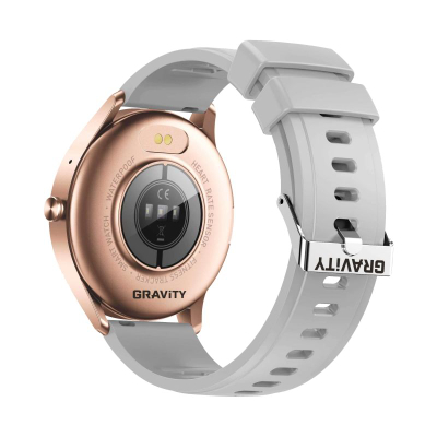 Smartwatch Gravity GT2 5, ekran 1.28" IPS, IP67, rozë gold me rrip gri