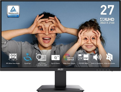 Monitor MSI PRO MP273UDE, 27", 4K UHD, i zi