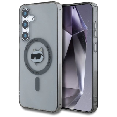 Këllëf telefoni Karl Lagerfeld Choupette Head për Samsung S25, magnetik, i tejdukshëm