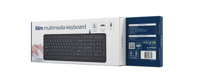Tastierë Gembird KB MCH 05, USB A+C, multimediale, e zezë