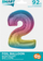 Balon numër Rainbow, 2, folie, 92 cm, shumëngjyrësh