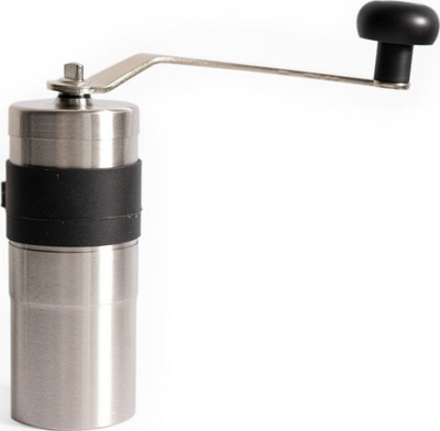 Mulli manual për kafe Porlex Mini II, gurë qeramikë, trup çelik inox, argjendtë