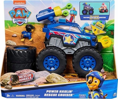 Makina lodër PAW Patrol Rescue Wheels Chase, me drita e zëra, me vinç e lëshues projektilësh, blu